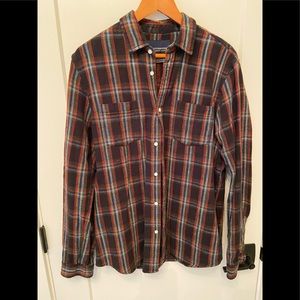 Men’s scotch and soda plaid button down size large